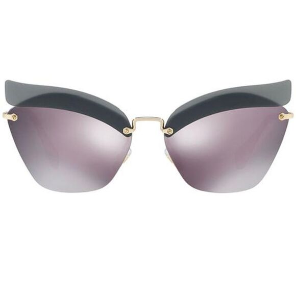 Miu Miu Sunglasses Pale Gold Red w/Purple Lens